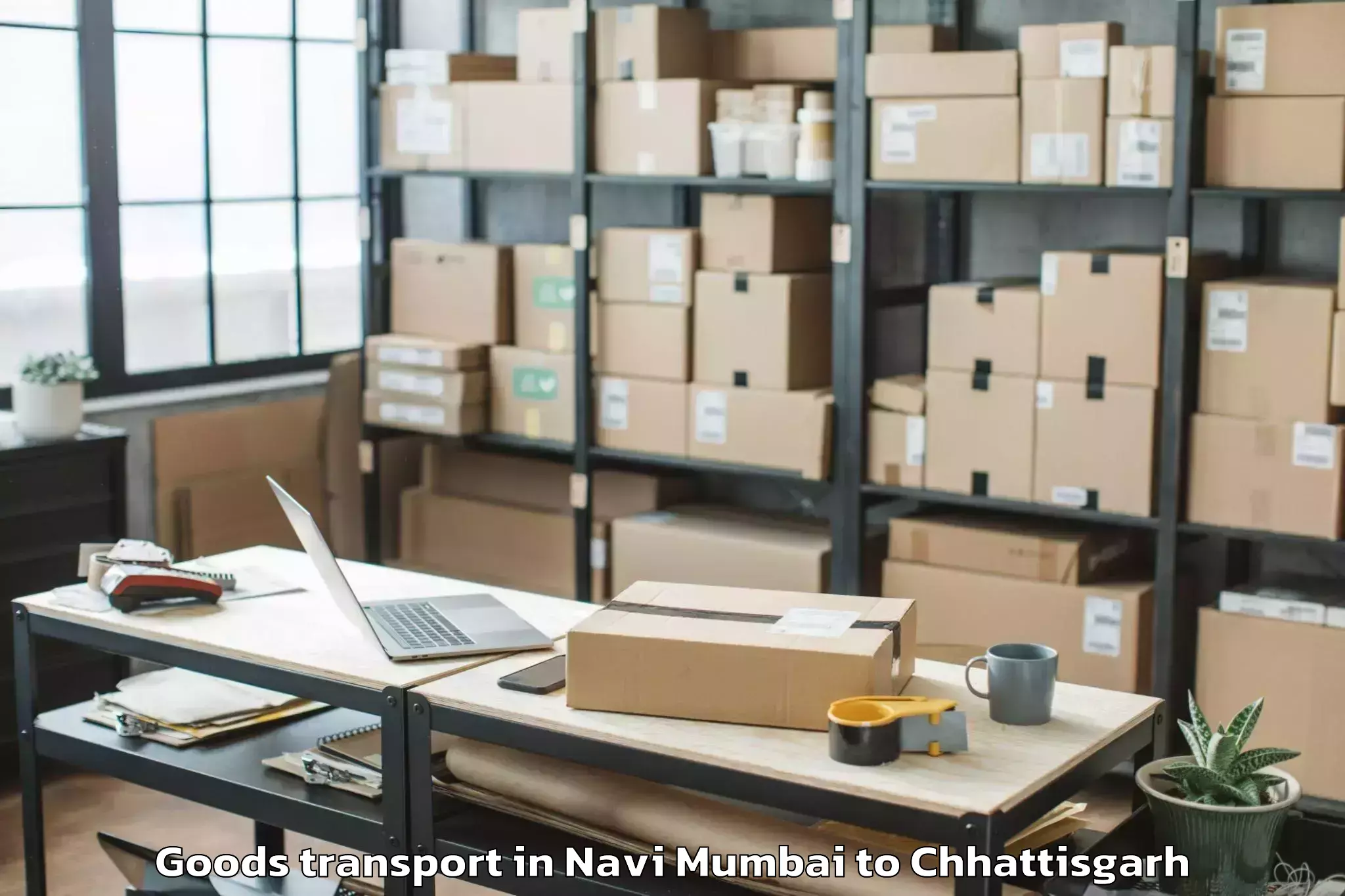 Book Your Navi Mumbai to Gharghoda Goods Transport Today